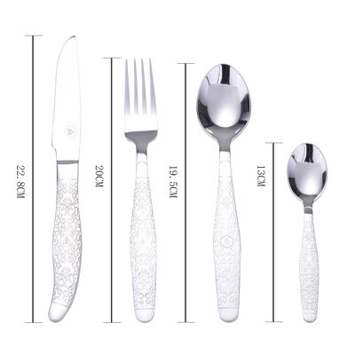 Laguiole cutlery set 24 pcs engraved metal Venetian decor