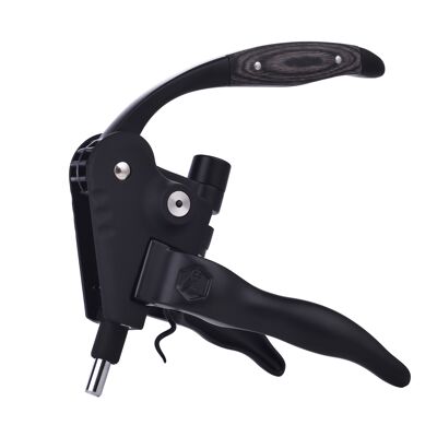 Black Edition Laguiole corkscrew with rack lever black handle