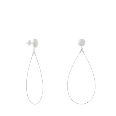 Empty silver hoop earrings