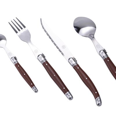 Laguiole cutlery set 24 pcs with cutlery tray.