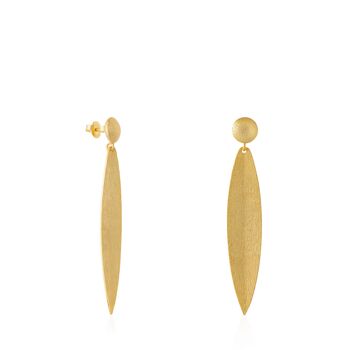 Boucles d'oreilles feuille d'or Nature 1