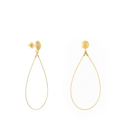 Vacuum hoop gold earrings