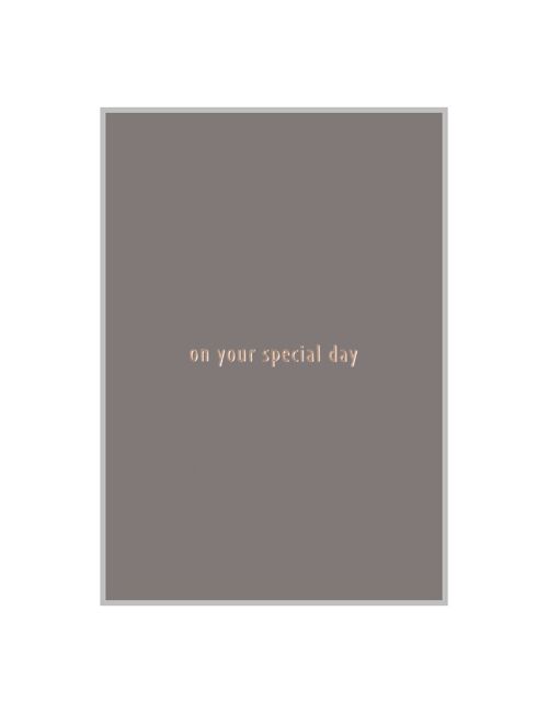 ON YOUR SPECIAL DAY postcard, licorice