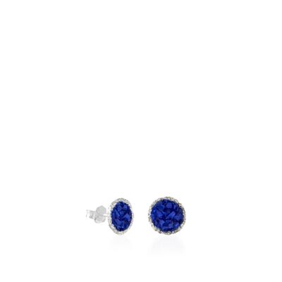 Clous d'oreilles Klein en argent moyen avec nacre bleue