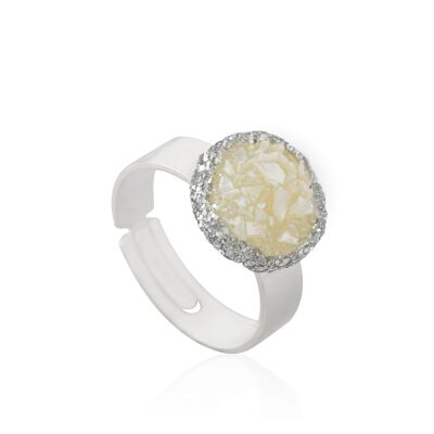 Anillo en plata Pearl con nácar blanco