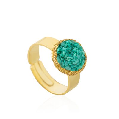 Gold ring with turquoise Travel