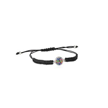 Cordon arc-en-ciel et bracelet en argent avec nacre multicolore 1