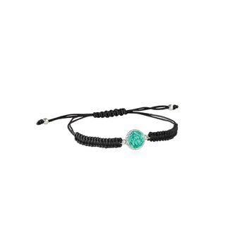 Bracelet de voyage turquoise en argent et cordon 1