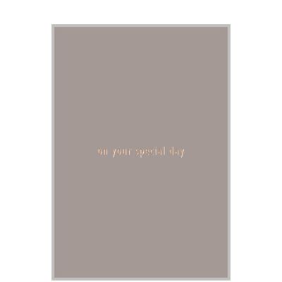 ON YOUR SPECIAL DAY postcard, praline
