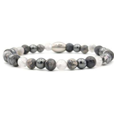Armband Emaille-Mix grau (6mm)