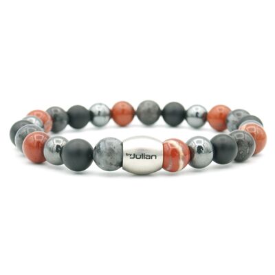 Pulsera Nane mix rojo/gris (8mm)