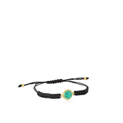 Bracelet with turquoise Travel gold and cord