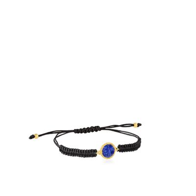 Klein gold cord bracelet with blue mother-of-pearl