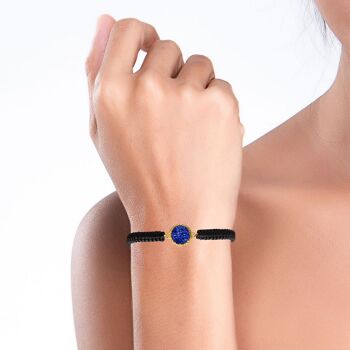 Bracelet cordon en or Klein avec nacre bleue 2