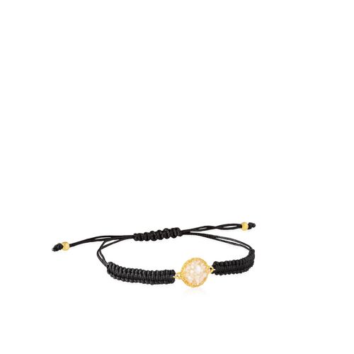 Pulsera oro y cordón Pearl con nácar blanco