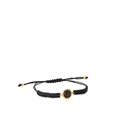 Bracciale in oro e cordino Night con madreperla nera