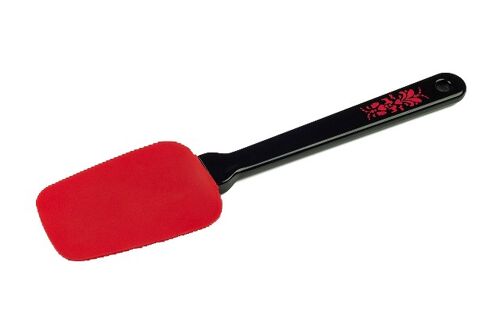 Spatula spoon with Kurbits print, head red/black shaft