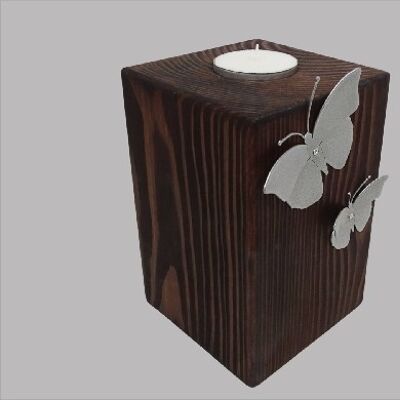 Wooden urn with image of coated steel (0.015L) - Butterflies Choose an option