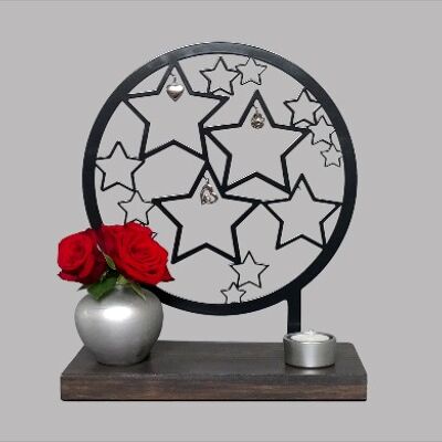 Memorial with stars - coated steel - Anthracite Anthracite/Black RAL 7021