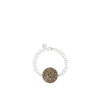 Gea silver bracelet with brown mother-of-pearl