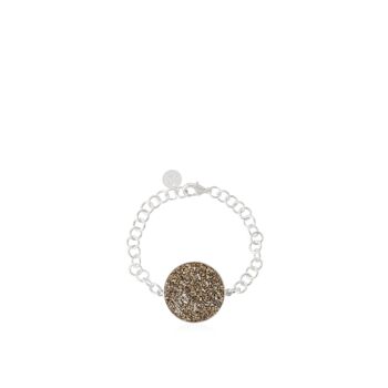 Bracelet Gea en argent avec nacre brune