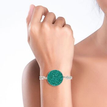 Bracelet Anais en argent avec pierre turquoise 2