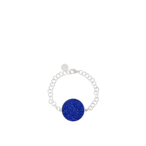 Pulsera de plata Selene con nácar azul