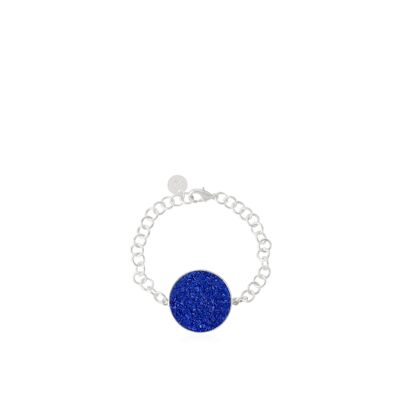 Pulsera de plata Selene con nácar azul