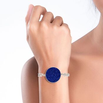 Bracelet Selene en argent avec nacre bleue 2