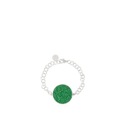 Pulsera en plata Demeter con nácar verde