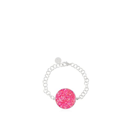 Pulsera de plata Atenea con nácar rosa