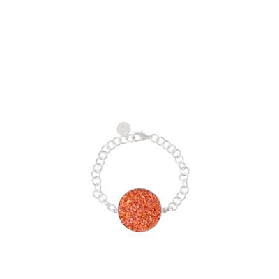 Bracelet Isis en argent avec nacre couleur corail