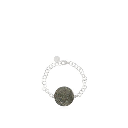 Pulsera plata Medusa con nácar gris