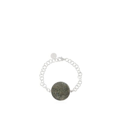 Silver Medusa bracelet with gray mother-of-pearl