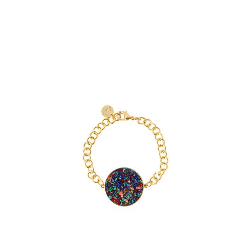 Pulsera oro Iris con nácar multicolor