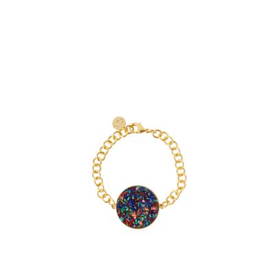 Pulsera oro Iris con nácar multicolor