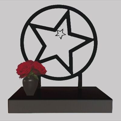 Star urn of coated steel with hook (1.8L) - Anthracite/Black RAL 7021