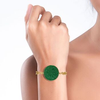 Bracelet Demeter en or avec nacre verte 2