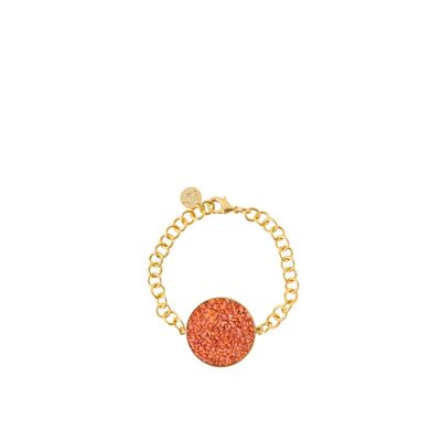 Isis gold bracelet with coral-colored mother-of-pearl