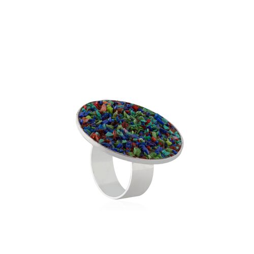 Anillo en plata Iris con nácar multicolor