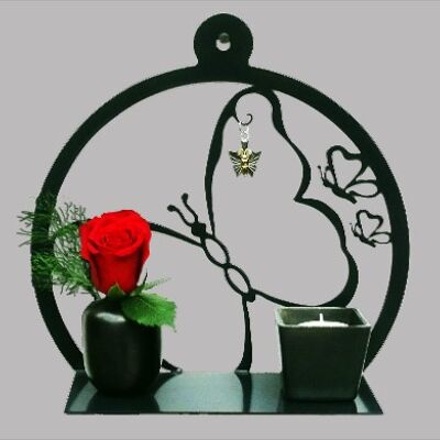 Commemorative butterfly for on the wall 28cm - Anthracite/Black RAL 7021