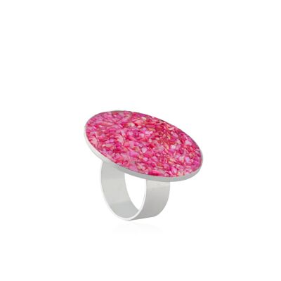 Athena silver ring with pink mother-of-pearl