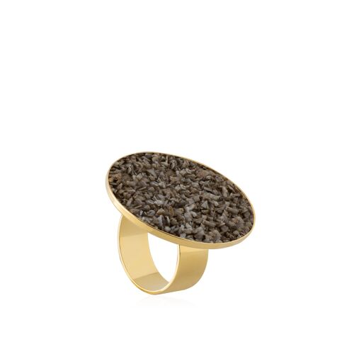 Anillo oro Gea con nácar marrón