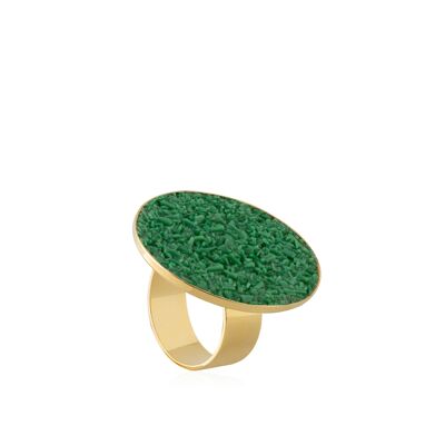 Demeter gold ring with green mother-of-pearl