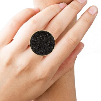 Bague en or Nix avec nacre noire 2