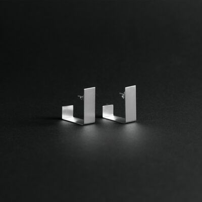 Pendientes cuadrados de plata