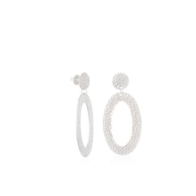 Asteria oval silver earrings