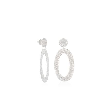 Boucles d'oreilles argentées ovales Asteria