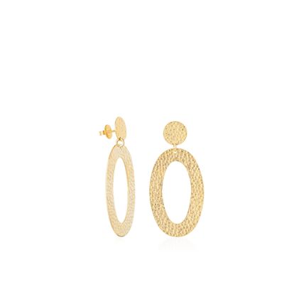 Asteria oval gold earrings