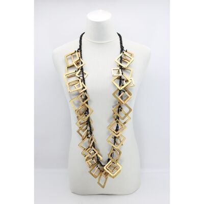 Geometric Necklace - Long - Gold